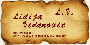 Lidija Vidanović vizit kartica